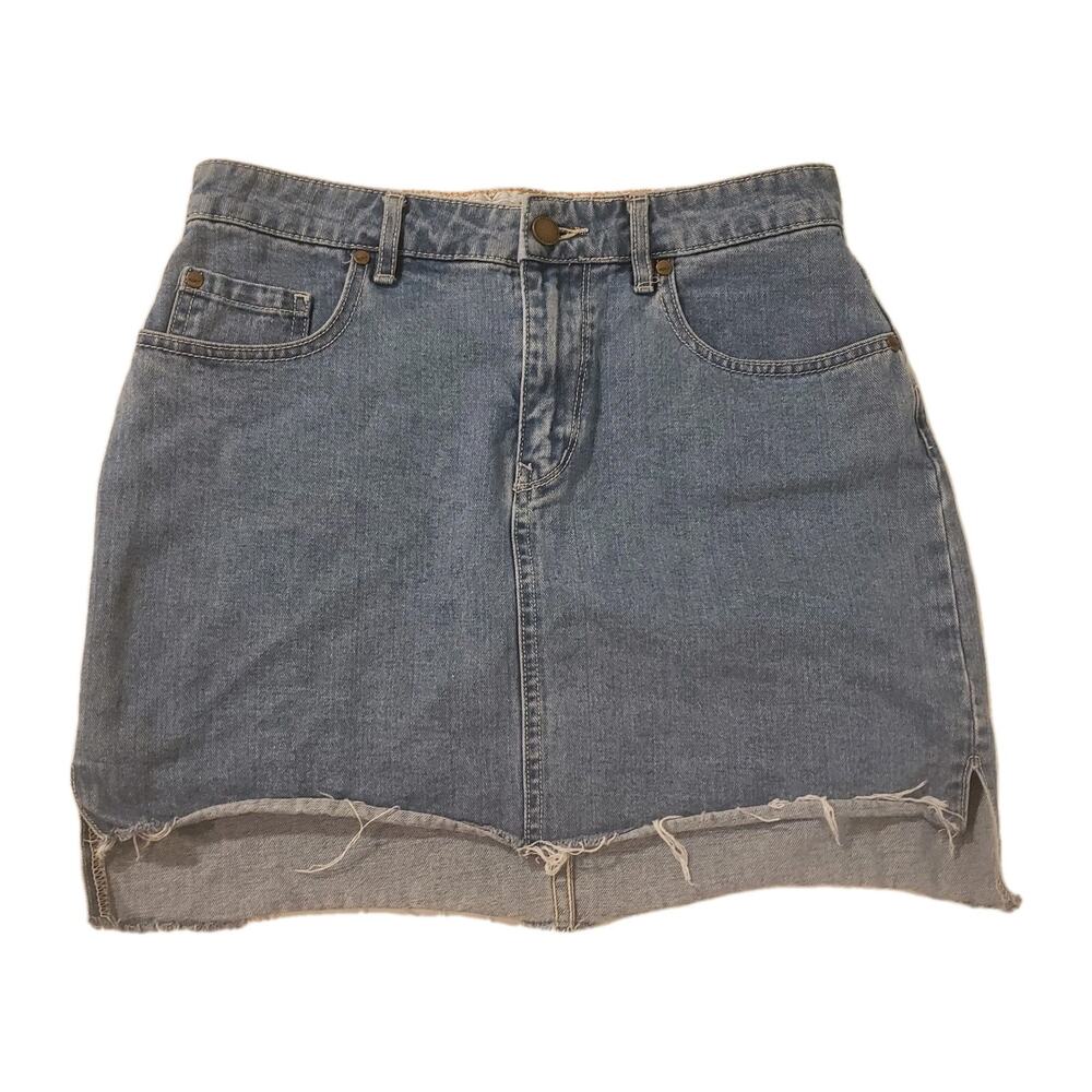 Roxy S Mini Skirt Jean Denim Take This Chance Slits Skater 90s Y2k Cali Teen